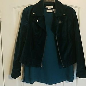 Velvet Moto jacket & matching blouse